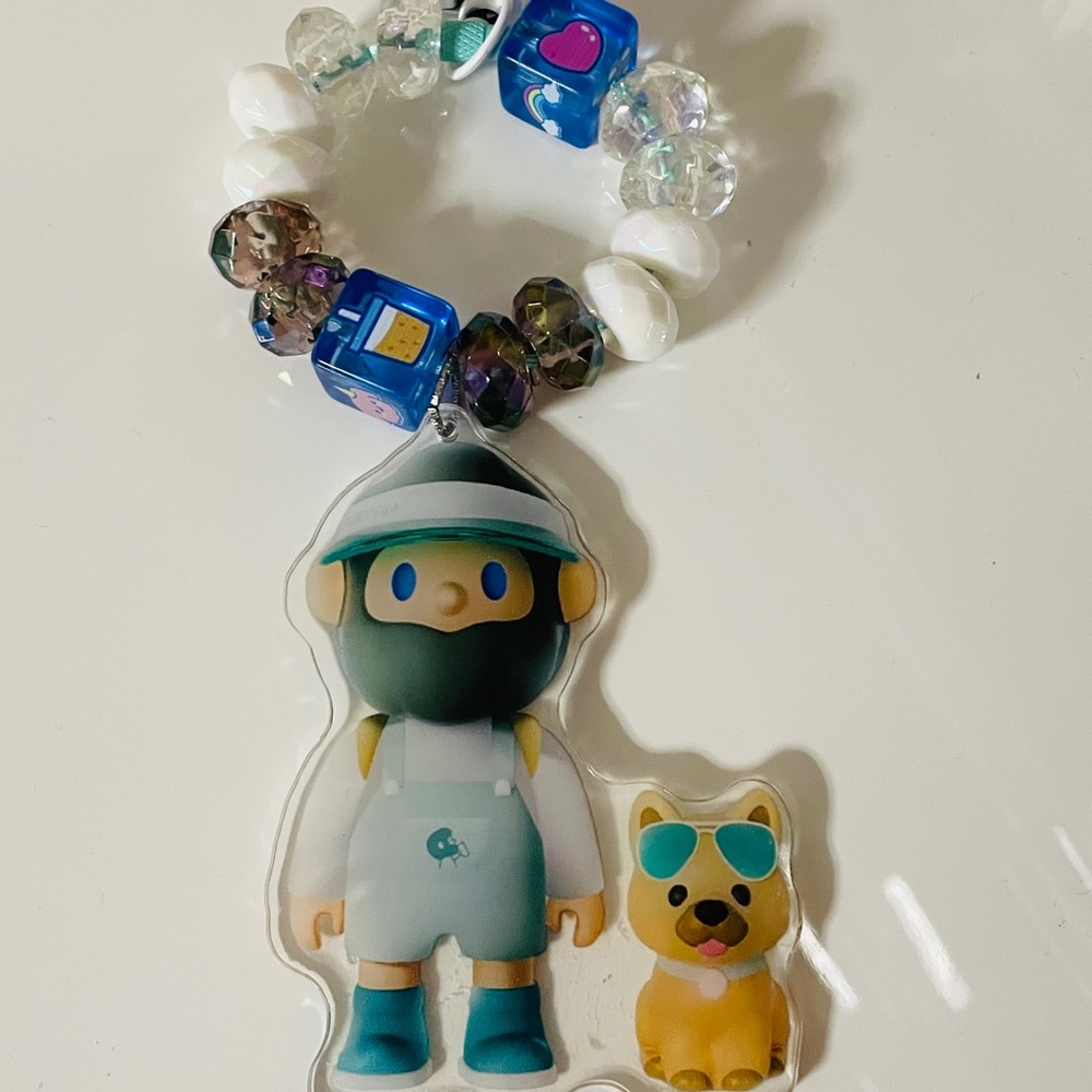 Farmer bob keychain/hand-decorated pendant